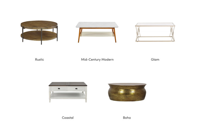 Types of store coffee table legs